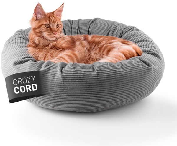 Lumaland Katzenbett Cord 60x20cm grau vakuumiert