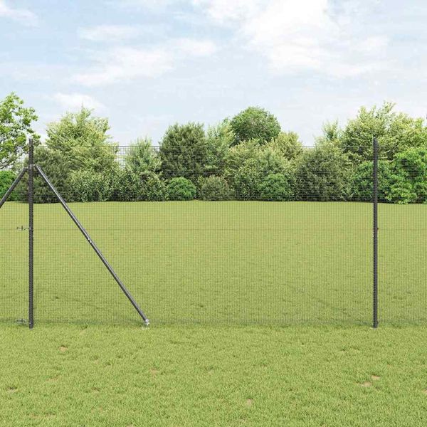 vidaXL Schweißdrahtzaun mit Spikes 11 x 1,5 m PVC-beschichteter Stahl 3352177