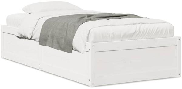 vidaXL Massivholzbett ohne Matratze Weiß 75x190 cm Kiefernholz 846847