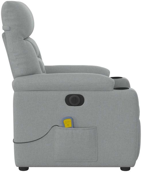 vidaXL Massagesessel Elektrisch Hellgrau Stoff 3303022 Bild 6