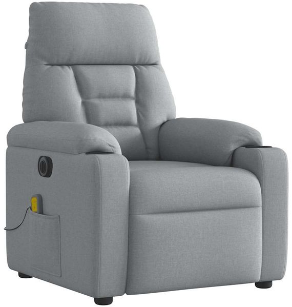 vidaXL Massagesessel Elektrisch Hellgrau Stoff 3303022 Bild 4
