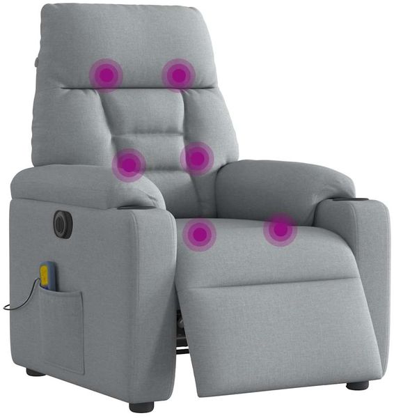 vidaXL Massagesessel Elektrisch Hellgrau Stoff 3303022 Bild 3