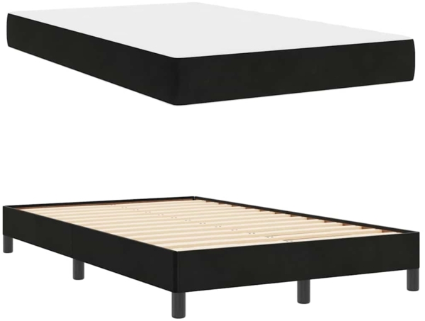 vidaXL Boxspringbett mit Matratze Schwarz 120 x 190 cm Stoff 3398679 Bild 4