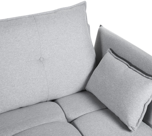 Ecksofa TOMRA Stoff Hellgrau Rechtsseitig Bild 7