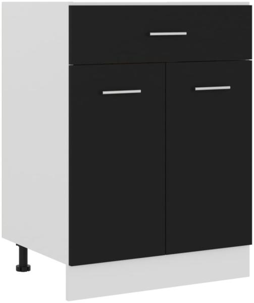 vidaXL Schubunterschrank Schwarz 60x46x81,5 cm Holzwerkstoff 801229