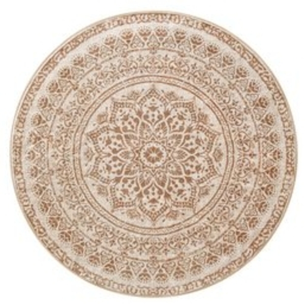 Songmics HOME Teppich rund, rutschfest, flauschig, maschinenwaschbar, Polyester, Filz, TPR, cappuccinobeige, 120 cm Bild 6