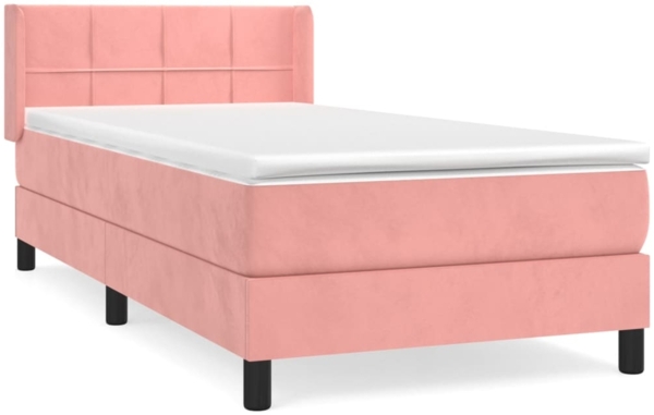 vidaXL Boxspringbett mit Matratze Rosa 80x200 cm Samt 3130930