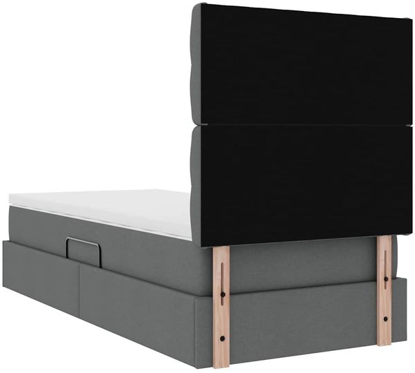 vidaXL LED-Speicherbett mit Matratze Dunkelgrau 100 x 200 cm Stoff 3372460 Bild 12