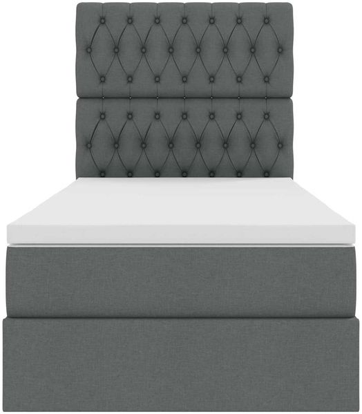 vidaXL LED-Speicherbett mit Matratze Dunkelgrau 100 x 200 cm Stoff 3372460 Bild 8