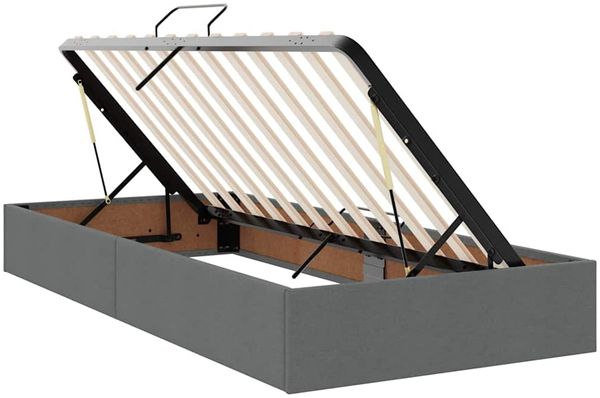 vidaXL LED-Speicherbett mit Matratze Dunkelgrau 100 x 200 cm Stoff 3372460 Bild 7