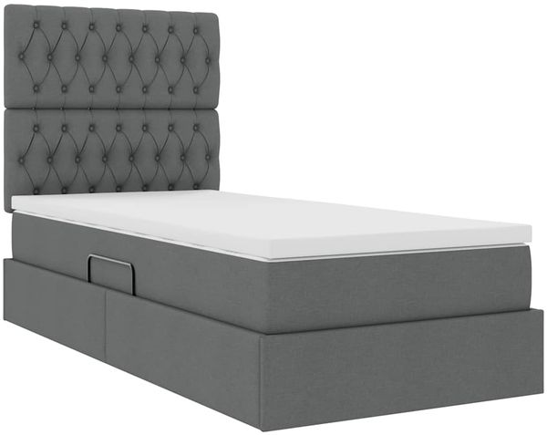 vidaXL LED-Speicherbett mit Matratze Dunkelgrau 100 x 200 cm Stoff 3372460 Bild 6