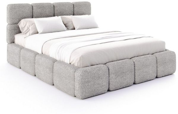 FDM Polsterbett CLOUDY Bettgestell Bett 140x200, 160x200, 180x200 cm Bestseller (verfügbar 140x200 160x200 180x200cm, Bettrahmen, Bett, mit großen gepolsterten Kopfteil, mit Bettkasten zum aufklappen), Hebbarer Metallrahmen, Bettkasten, ohne Matratze