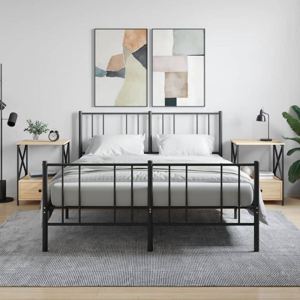 vidaXL Nachttische 2 Stk. Sonoma-Eiche 50x41x65 cm Holzwerkstoff 826086