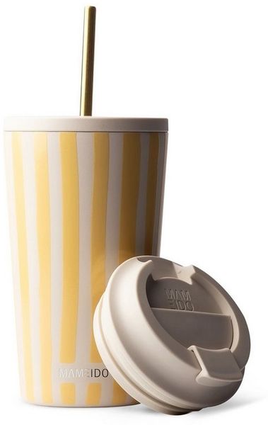 MAMEIDO Thermobecher, Edelstahl, Kunststoff, Silikon, doppelwandig isoliert, auslaufsicher in 350ml, 470ml, 700ml & 1200ml