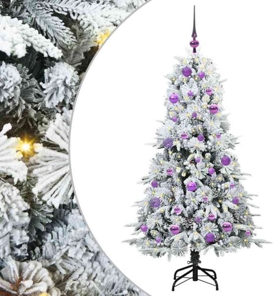 vidaXL Künstlicher klappbarer Weihnachtsbaum Weiß 150 cm PE und PVC 3397477