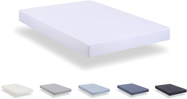 Todocama Spannbettlaken aus gebürsteter Mikrofaser, extra weich, für Betten 90x190/200 cm, Weiß