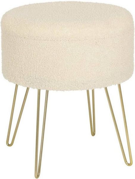 Woltu Sitzhocker (1 St), mit Stauraum runder Fußhocker Teddy-Fleece Hocker