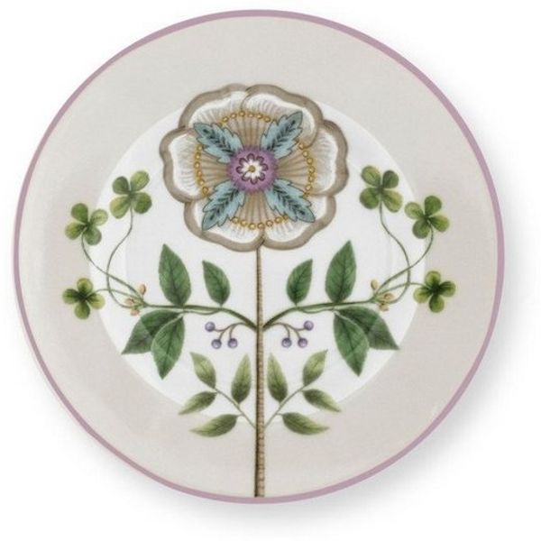PiP Studio Brotteller Lily&Lotus Petit Four Teller weiss/lila12cm, Petit Four Lily&Lotus Off White 12cm
