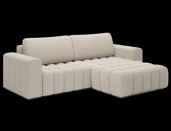 Eltap 'Bonett' Ecksofa mit Schlaffunktion, 92 x 175 x 250 cm, Hellbeige, Rechts Bild 3