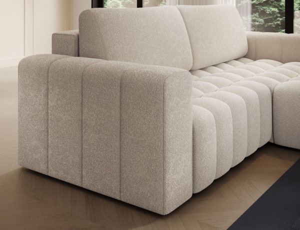 Eltap 'Bonett' Ecksofa mit Schlaffunktion, 92 x 175 x 250 cm, Hellbeige, Rechts Bild 9