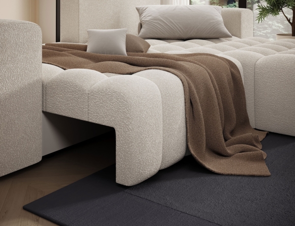 Eltap 'Bonett' Ecksofa mit Schlaffunktion, 92 x 175 x 250 cm, Hellbeige, Rechts Bild 6