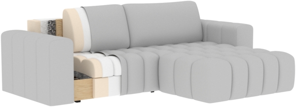 Eltap 'Bonett' Ecksofa mit Schlaffunktion, 92 x 175 x 250 cm, Hellbeige, Rechts Bild 12
