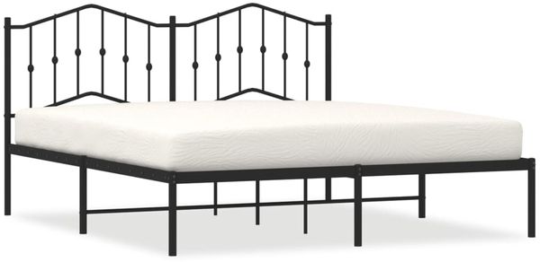 vidaXL Bettgestell mit Kopfteil Metall Schwarz 180x200 cm 373793 Bild 2