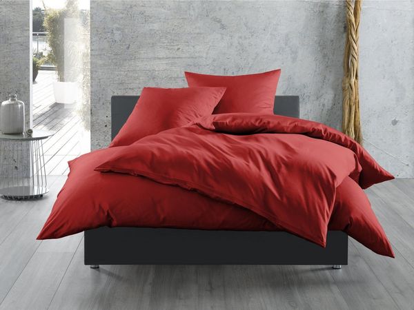 BETTWAESCHE-MIT-STIL Bettwäsche Mako Satin Bettwäsche uni einfarbig, Mako-Satin, 2 teilig