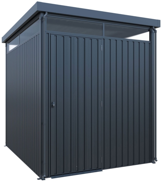 Metall Gerätehaus Systemhaus 5,5m² Geräteschuppen Flachdach Skylight 226cm hoch