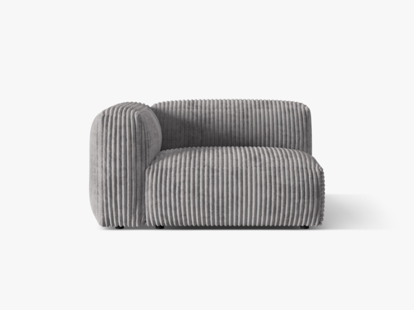 Micadoni Eckmodul Martina 1-Sitzer Links Kord Hellgrau