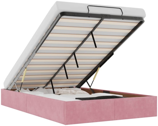 vidaXL Ottoman-Bett ohne Matratze Rosa 120x190 cm Samt 3310954
