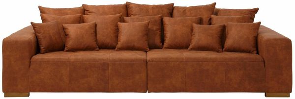 Home affaire Big-Sofa Neapel, mit vielen losen Kissen, in 2 Bezugsqualitäten