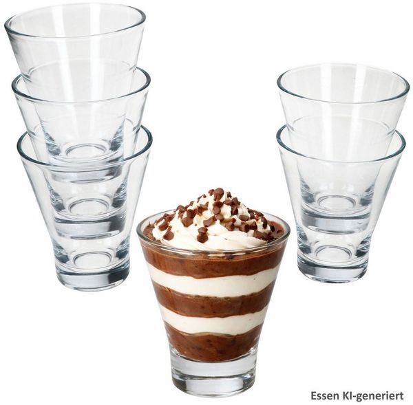 MamboCat Glas MamboCat YPSI 6x Dessertgläser Glas 150ml Dessert Snacks Salat Shots, Glas