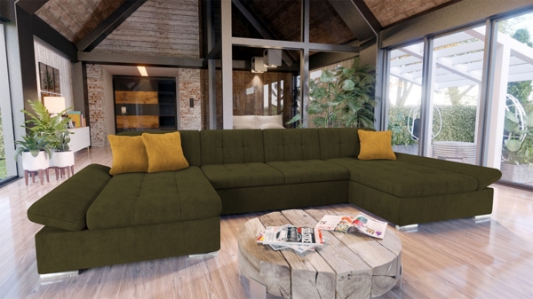Wohnlandschaft Alia, Farbe: Zetta 297 + Zetta 297 + Zetta 296