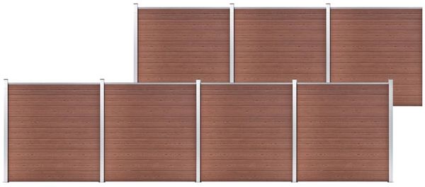 vidaXL Gartenzaun WPC 1218x186 cm Braun 3053212