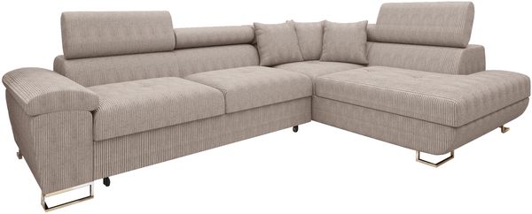 Ecksofa Cotere Cord (Farbe: Poso 03, Seite: Rechts)