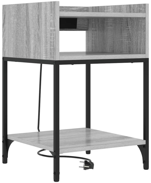 vidaXL Nachttisch mit Regal Grau Sonoma 40 x 40 x 61 cm Holzwerkstoff 859476