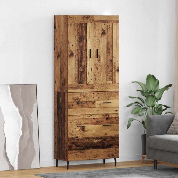 vidaXL Highboard mit Schubladen 2 pcs Altholz Holzwerkstoff 3415629