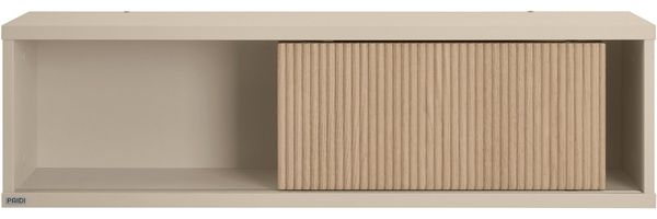 PAIDI Wandregal JONTE in Beige mit Schiebetür & 2 Fächern, Hängeregal, 20 Kg Tragkraft, Wandboard Bild 3