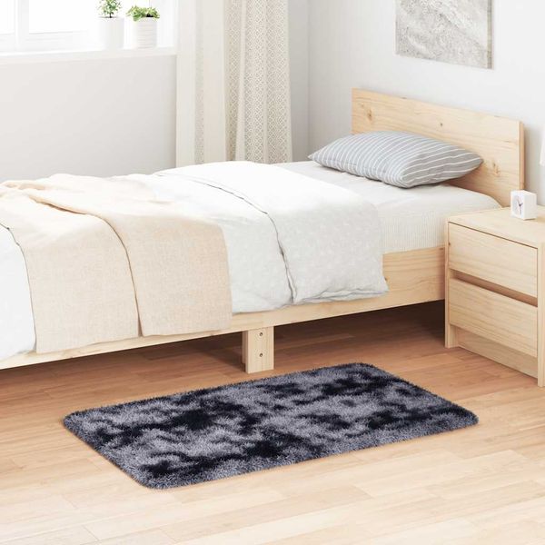vidaXL Teppich Shaggy Hochflor NAVARRA Dunkelgrau 60x100 cm Polyester 4102808