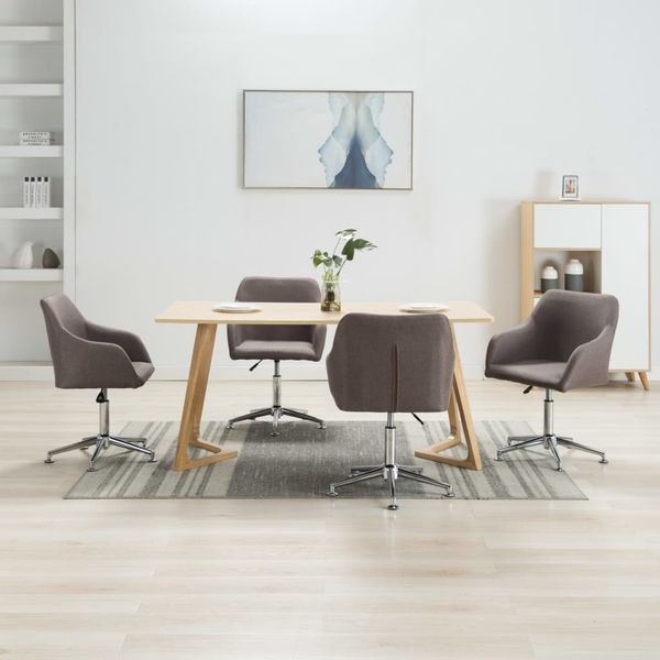vidaXL Esszimmerstühle Drehbar 4 Stk. Taupe Stoff, Drehbar [278445]