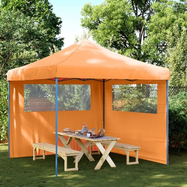 vidaXL Partyzelt Faltbar Pop-Up mit 2 Seitenteilen Orange 4004922