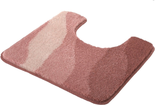 Kleine Wolke Badematte Malena, Höhe 20 mm, rutschhemmend beschichtet, fußbodenheizungsgeeignet, Polyacryl, quadratisch, WC Vorleger mit Ausschnitt, Badteppich, modernes Wellen Design, Farbverlauf, waschbar