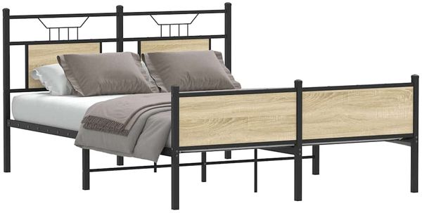 vidaXL Bettgestell ohne Matratze Sonoma-Eiche 140x190 cm Holzwerkstoff 4106980