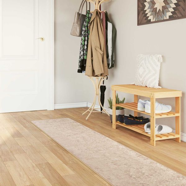 vidaXL Teppichläufer MARSA Beige 50 x 350 cm Polyester und PVC 42023078
