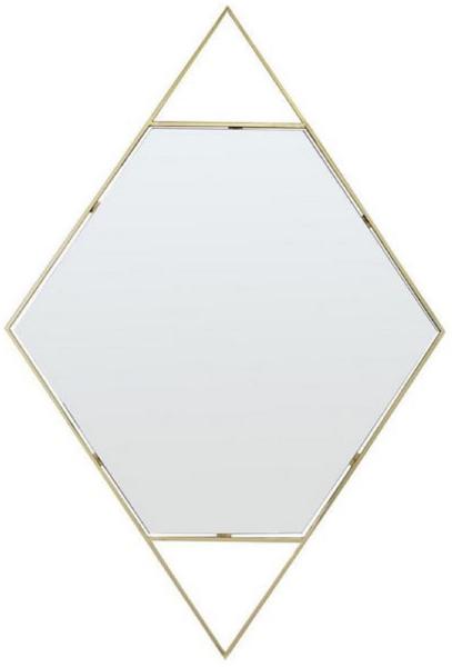 Casa Padrino Designer Wandspiegel Gold 81 x H. 119 cm - Edelstahl Spiegel in Form eines Diamanten - Designermöbel