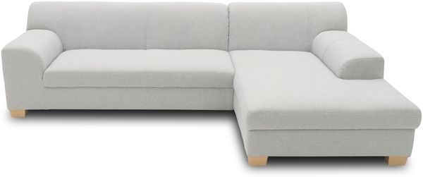 DOMO Collection Ecksofa Tinos, L-Sofa, Eckcouch mit Schlaffunktion, Schlafsofa Couch, L-form, 273x157 cm in silber