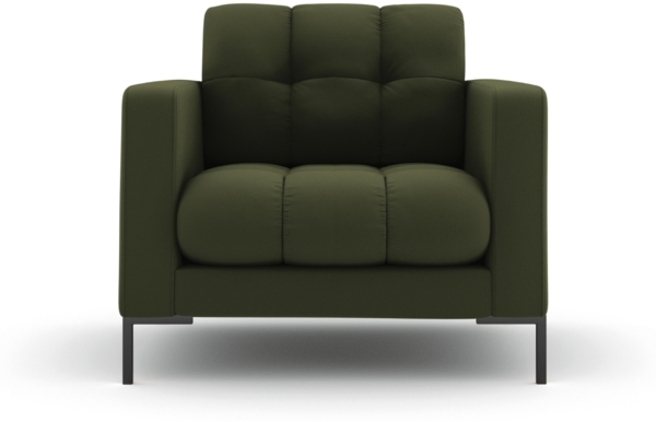 Micadoni Sessel Mamaia 1-Sitzer Strukturierter Stoff Neve Grün schwarze Beine