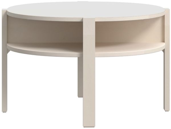 Couchtisch >BREATHTAKER< rund, 4 Fächer, Ablage, sandfarbig - 45,5x74,4cm (HxD)