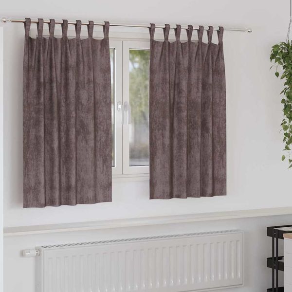 vidaXL Samtvorhänge mit Vorhängen 2 pcs Braun 140 x 140 cm Samt 4107728